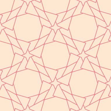 Geometrik süsleme pembe ve bej. Web, Tekstil ve duvar kağıtları için seamless modeli