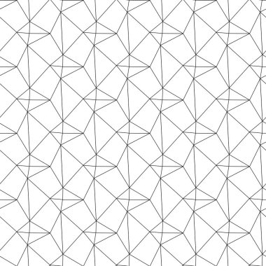 Beyaz arka planda siyah geometrik süsleme. Web, Tekstil ve duvar kağıtları için seamless modeli