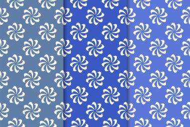 Çiçek desenleri kümesi. Mavi dikey Dikişsiz desen. Duvar kağıdı arka plan