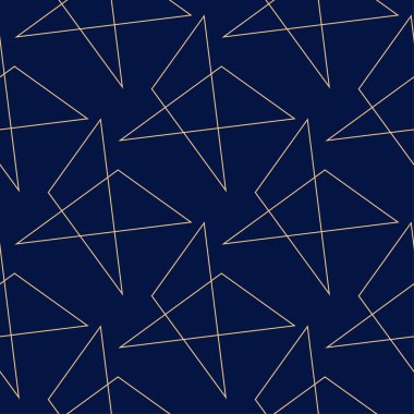 Altın mavi geometrik süsleme. Web, Tekstil ve duvar kağıtları için seamless modeli