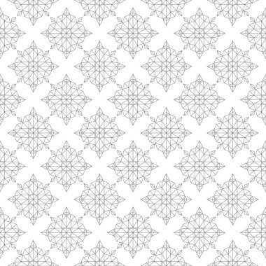 Beyaz arka planda siyah çiçek süsleme. Tekstil ve duvar kağıtları için seamless modeli