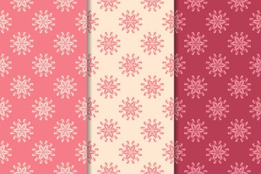 Çiçek süsler kümesi. Kiraz kırmızısı dikey Dikişsiz desen. Duvar kağıdı arka plan