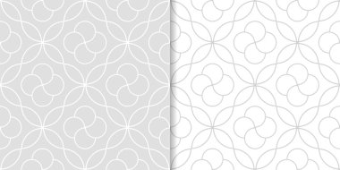 Geometrik süsler kümesi. Web, Tekstil ve duvar kağıtları için ışık gri Dikişsiz desen