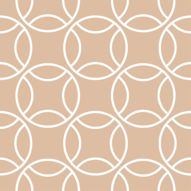 Bej ve beyaz geometrik süsleme. Web, Tekstil ve duvar kağıtları için seamless modeli