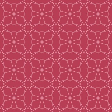 Geometrik süsleme. Kırmızı ve soluk pembe seamless modeli web, Tekstil ve duvar kağıtları için