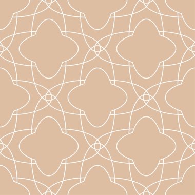 Bej ve beyaz geometrik süsleme. Web, Tekstil ve duvar kağıtları için seamless modeli