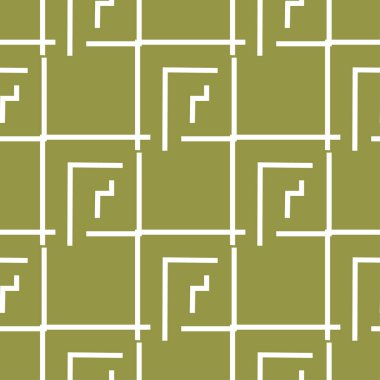 Zeytin yeşili ve beyaz geometrik süsleme. Web, Tekstil ve duvar kağıtları için seamless modeli