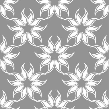 Çiçek gri seamless modeli. Çiçeğe öğeleri için duvar kağıdı arka plan.