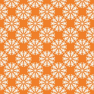 Turuncu ve beyaz çiçek süsleme. Tekstil ve duvar kağıtları için seamless modeli