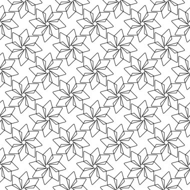 Beyaz arka planda siyah geometrik süsleme. Web, Tekstil ve duvar kağıtları için seamless modeli