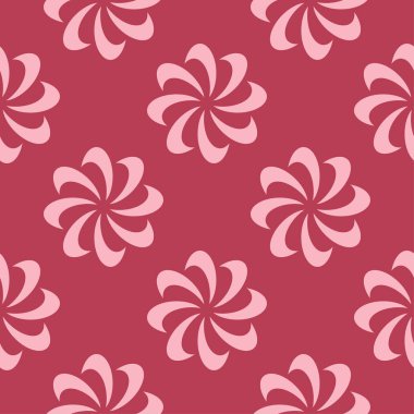 Çiçek tasarım kırmızı zemin üzerine. Tekstil ve duvar kağıtları için seamless modeli