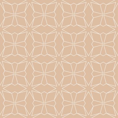 Geometrik süsleme. Bej ve beyaz seamless modeli web, Tekstil ve duvar kağıtları için