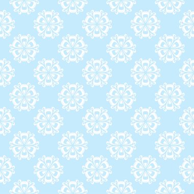 Çiçek renkli seamless modeli. Mavi ve beyaz arka plan duvar kağıtları için çiçeğe elemanları ile.