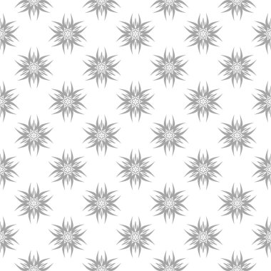 Işık gri çiçek süs tasarım beyaz. Tekstil ve duvar kağıtları için seamless modeli