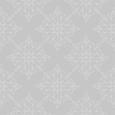 Gri arka plan üzerinde beyaz çiçek süsleme. Tekstil ve duvar kağıtları için seamless modeli