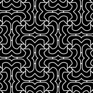 Siyah ve beyaz geometrik süsleme. Web, Tekstil ve duvar kağıtları için seamless modeli