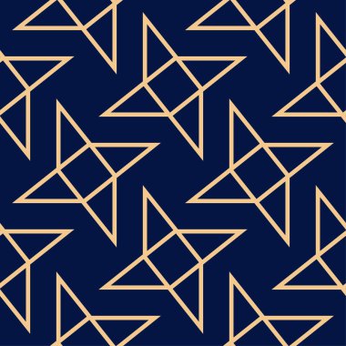 Altın mavi geometrik seamless modeli web, Tekstil ve duvar kağıtları için