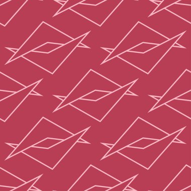 Kırmızı ve soluk pembe geometrik süsleme. Web, Tekstil ve duvar kağıtları için seamless modeli