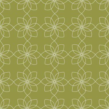 Zeytin yeşili ve beyaz geometrik yazdır. Web, Tekstil ve duvar kağıtları için seamless modeli
