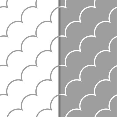 Gri ve beyaz geometrik süsler. Web, Tekstil ve duvar kağıtları için dikişsiz desen seti
