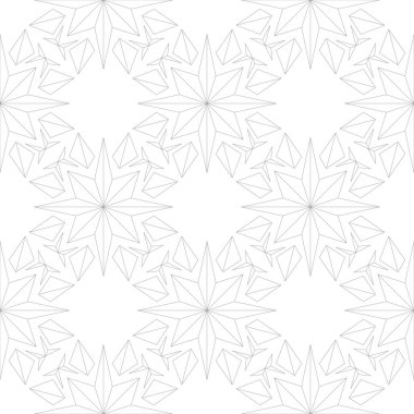 Beyaz arka plan üzerine açık gri çiçek süsleme. Tekstil ve duvar kağıtları için seamless modeli