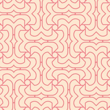 Kırmızı ve bej geometrik süsleme. Web, Tekstil ve duvar kağıtları için seamless modeli