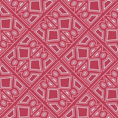 Geometrik arka plan. Kırmızı ve bej Dikişsiz desen duvar kağıtları, Tekstil ve kumaş için