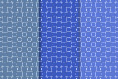 Mavi geometrik süsler. Web, Tekstil ve duvar kağıtları için dikey Dikişsiz desen seti