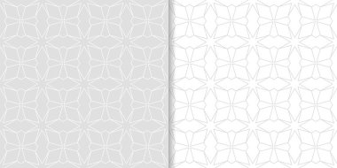 Geometrik süsler kümesi. Web, Tekstil ve duvar kağıtları için ışık gri Dikişsiz desen