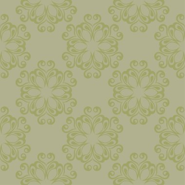 Zeytin yeşili çiçek süs tasarım. Tekstil ve duvar kağıtları için seamless modeli