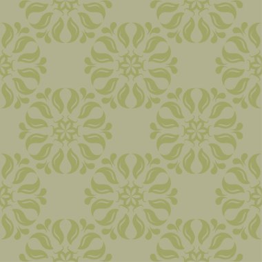 Zeytin yeşili çiçek süsleme. Tekstil ve duvar kağıtları için seamless modeli
