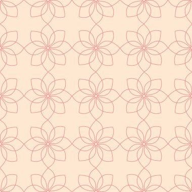 Kırmızı ve bej geometrik yazdırın. Web, Tekstil ve duvar kağıtları için seamless modeli