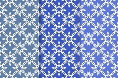 Mavi çiçekli süs tasarım kümesi. Duvar kağıtları ve kumaşlar için dikey Dikişsiz desen