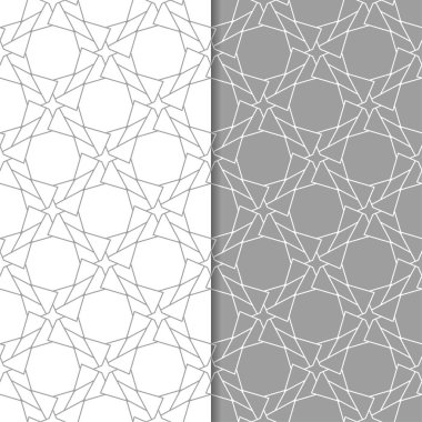 Web, Tekstil ve duvar kağıtları için dikişsiz desen gri ve beyaz geometrik dizi