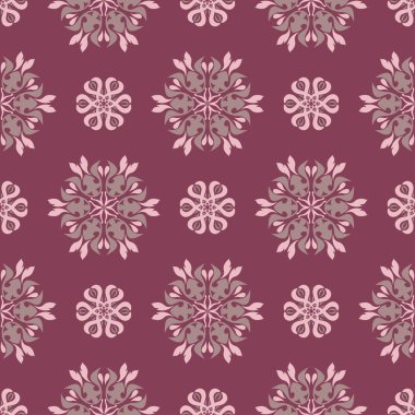 Çiçek seamless modeli. Mor kırmızı arka plan duvar kağıtları, Tekstil ve kumaş çiçek tasarım öğeleri ile