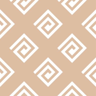 Bej ve beyaz geometrik yazdırın. Web, Tekstil ve duvar kağıtları için seamless modeli
