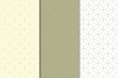 Zeytin yeşili ve web, Tekstil ve duvar kağıtları için geometrik Dikişsiz desen beyaz set