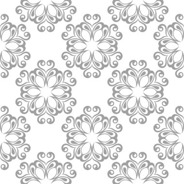 Beyaz arka plan üzerine açık gri çiçek öğe. Tekstil ve duvar kağıtları için seamless modeli