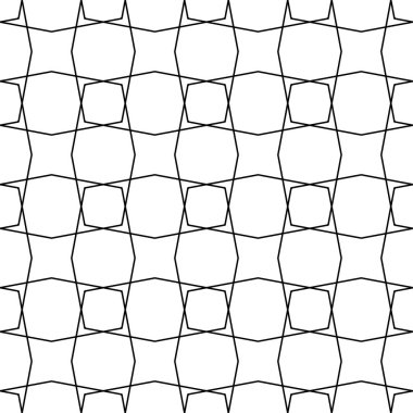 Siyah ve beyaz geometrik süsleme. Web, Tekstil ve duvar kağıtları için seamless modeli