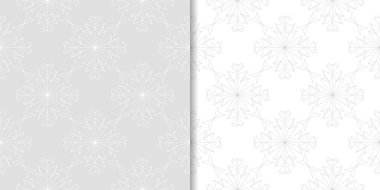 Işık gri çiçek arka planlar. Tekstil ve duvar kağıtları için dikişsiz desen seti