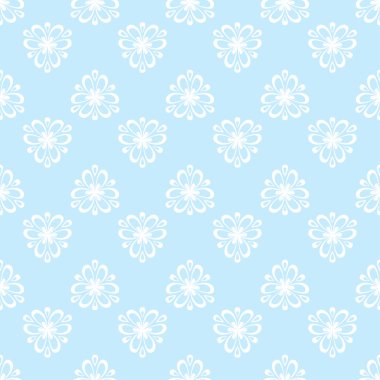 Çiçek renkli seamless modeli. Mavi ve beyaz arka plan duvar kağıtları için çiçeğe elemanları ile