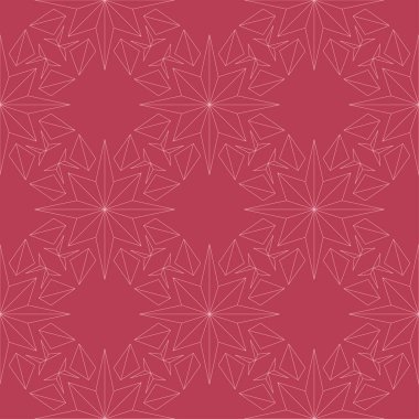 Kırmızı zemin üzerine çiçek süsleme. Tekstil ve duvar kağıtları için seamless modeli