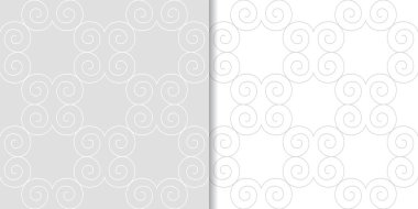 Işık gri geometrik süsler. Web, Tekstil ve duvar kağıtları için dikişsiz desen seti