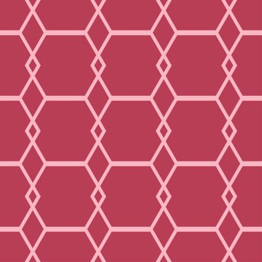 Kırmızı ve soluk pembe geometrik süsleme. Web, Tekstil ve duvar kağıtları için seamless modeli