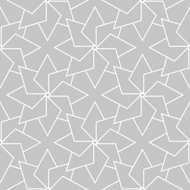 Gri ve beyaz geometrik süsleme. Web, Tekstil ve duvar kağıtları için seamless modeli