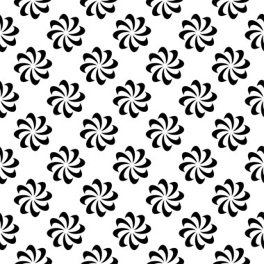 Beyaz arka planda siyah çiçek tasarım. Tekstil ve duvar kağıtları için seamless modeli