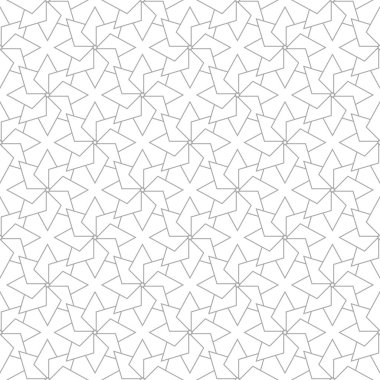 Beyaz arka planda gri geometrik süsleme. Web, Tekstil ve duvar kağıtları için seamless modeli