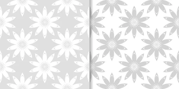 Hellgraue Florale Ornamente Nahtlose Muster Für Textilien Und Tapeten — Stockvektor