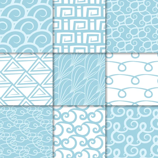 Soyut Dikişsiz desen. Mavi ve beyaz arka plan Tekstil, duvar kağıtları ve kumaşlar için