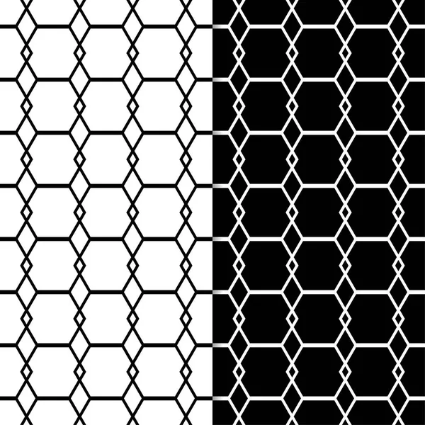 Siyah ve beyaz geometrik süsler. Web, Tekstil ve duvar kağıtları için dikişsiz desen seti